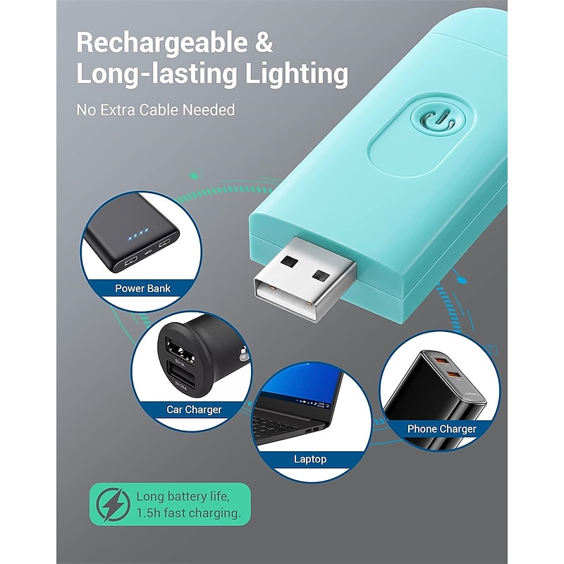 USB Rechargeable Book Reading Light, Adjustable Brightness LED Clip-on Light for Bed Reading, Warm White Light, Perfect for Bookworms, Car Use4