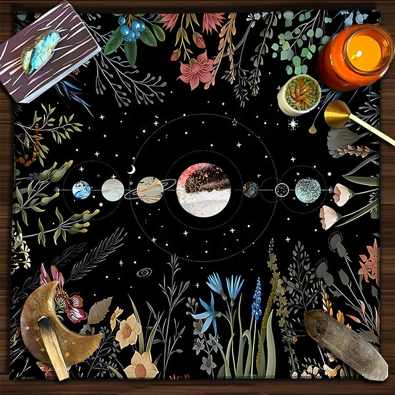 Tarot Tablecloth for Game, Altar Cloth, Witchcraft Astrology Decor Oracle Card Pad Tarot Mat Witcher Decor, Party Favors, Party Gift Decor, Party Supplies Magic Art Divination