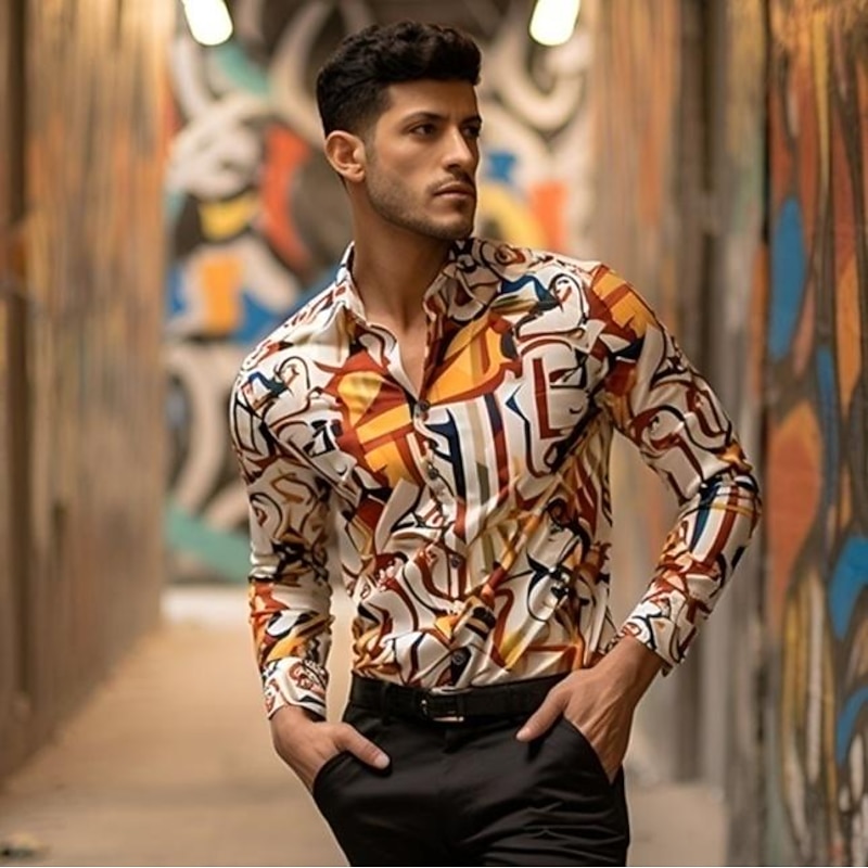 1970s Blouse / Shirt Masquerade Disco Fancy Dress Men's Halloween Carnival Masquerade Casual Daily Pride Parade Pride Month Adults' Top All Seasons