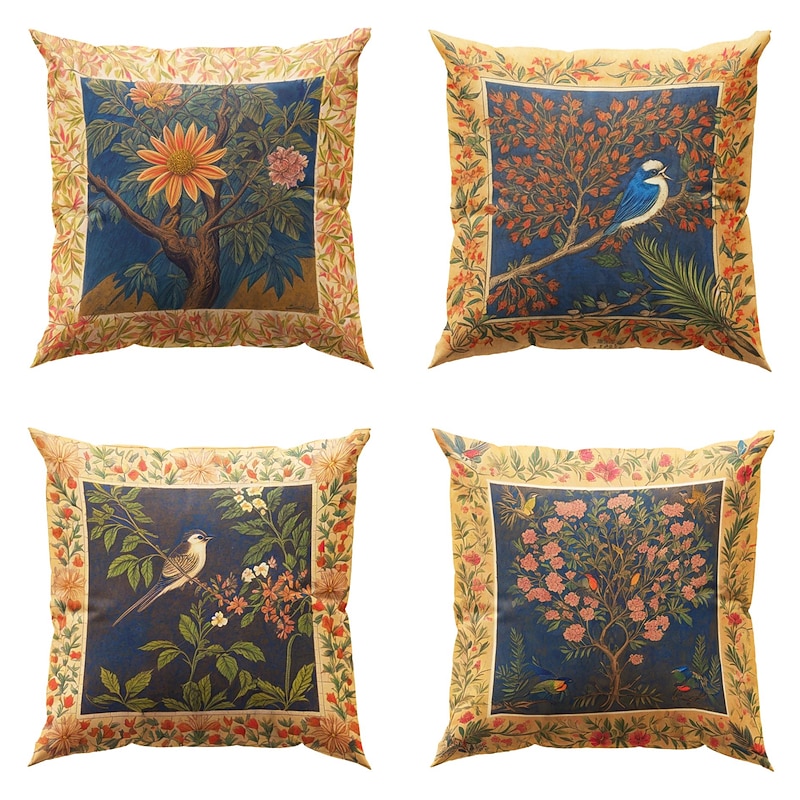 Double Side Pillow Cover 4PC Tree of Life Soft Decorative Square Cushion Case Pillowcase for Bedroom Livingroom Sofa Couch Chair4