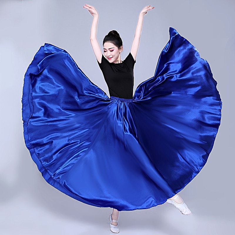 Belly Dance Latin Dance Ballroom Dance Skirts Pure Color Women's Performance Party High POLY3