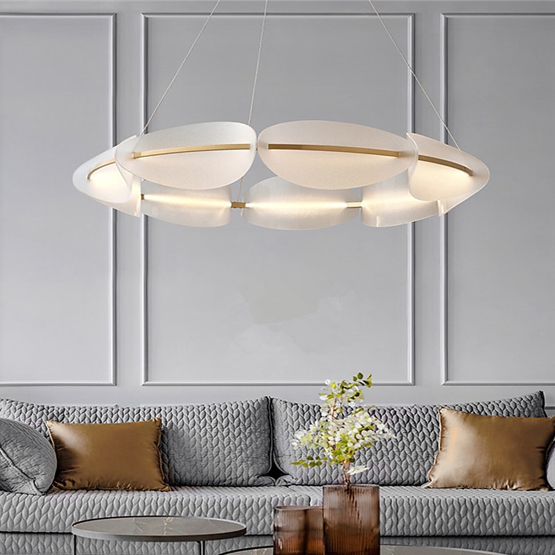 Chandelier Lighting 3 Color 60cm Acrylic Pendant Lamp Living Room Bedroom Dining Room Coffee Store Bar Hotel Decorate Fixtures Pearl Necklace Shape Hanging Light 110-240V