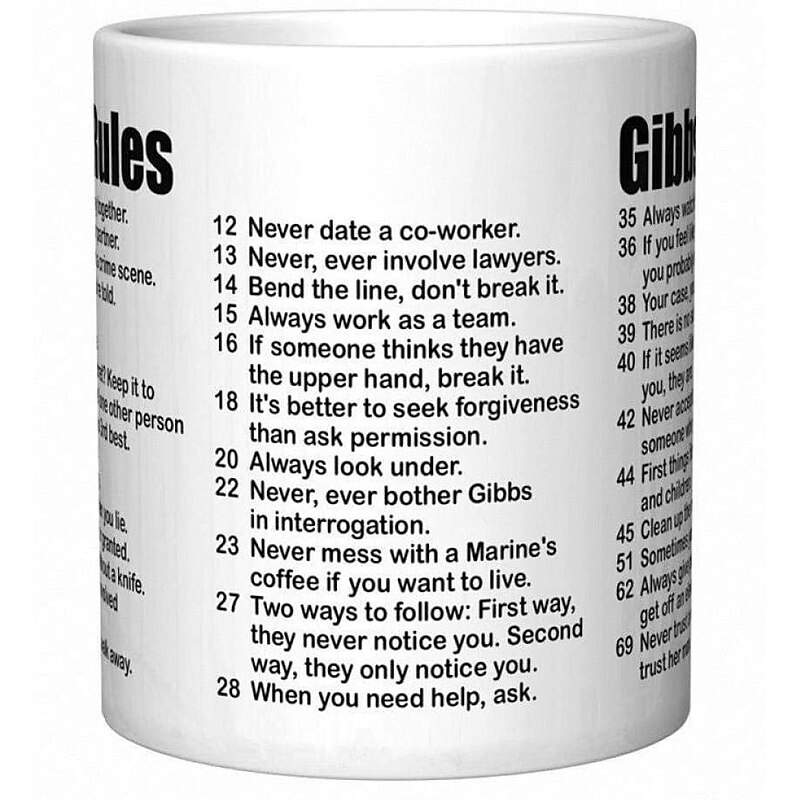 Gibbs Rules mugs 11oz Simple Office Ceramic Coffee Mug Success criteria Tea Cup Gift For Your Wife Husband2