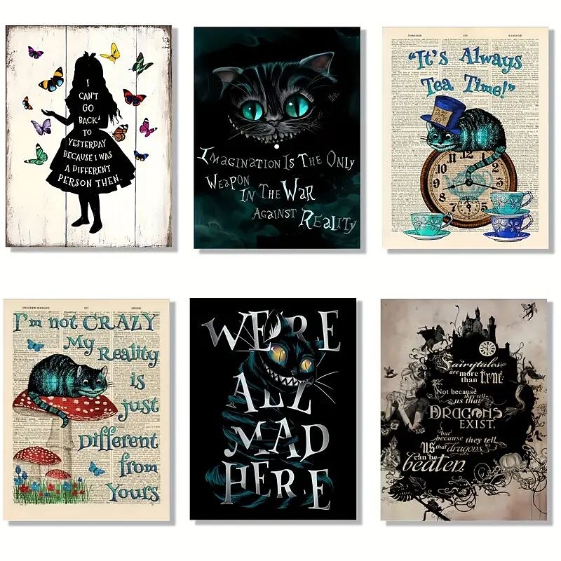 Halloween Wall Art Canvas Alice Wonderland Prints and Posters Abstract Portrait Pictures Decorative Fabric Painting For Living Room Pictures No Frame - Main Image