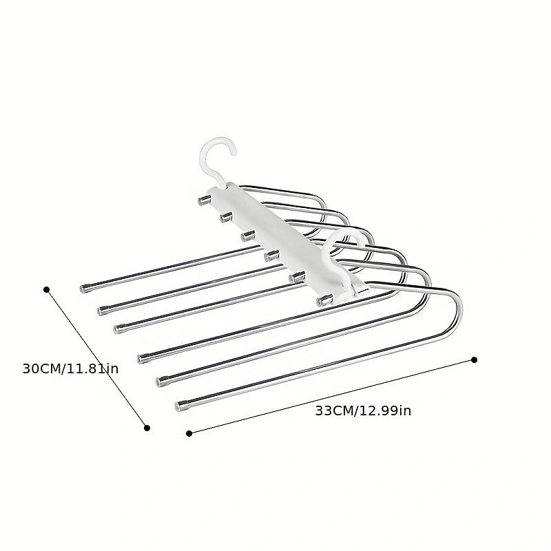 Pants Hangers Space Saving - 6 Tier Multifunctional Pant Rack Hanger for Hanging Pants,Jeans,Skirts,Scarf,Clothes - Closet Space Saver Organizer for Men Women - No Slip Magic Pants Hangers 1 Pack3