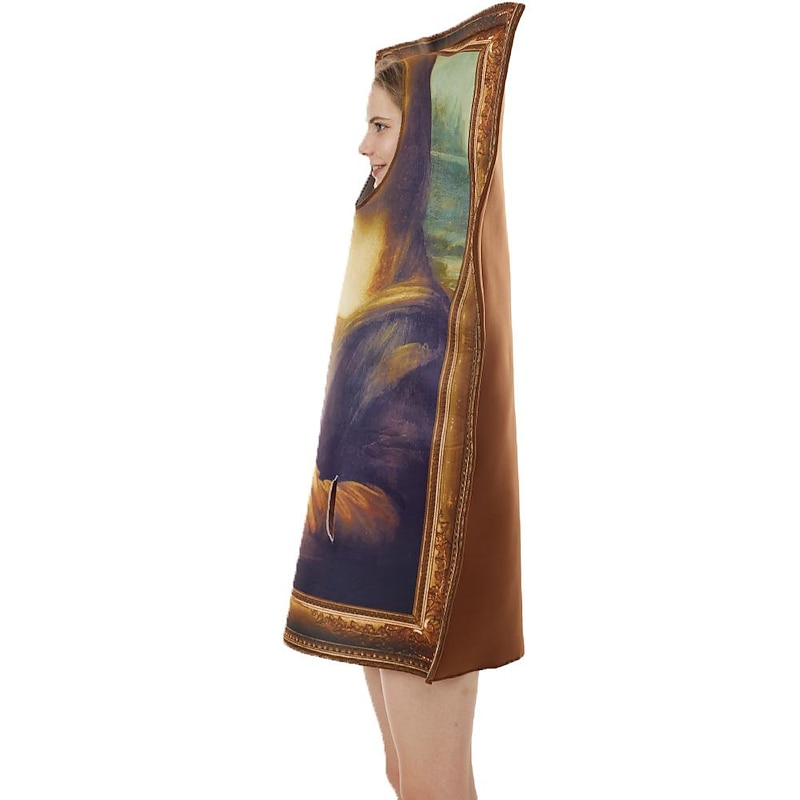 Famous Paintings Costume Mona Lisa The Scream Halloween Adult Men Women Funny Cerative Dress up2