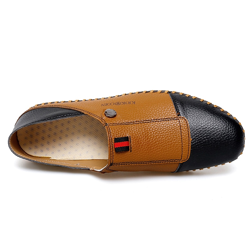 Men's Casual Leather Loafers – Slip-On Two-Tone Driving Shoes with Non-Slip Sole for Daily Wear3