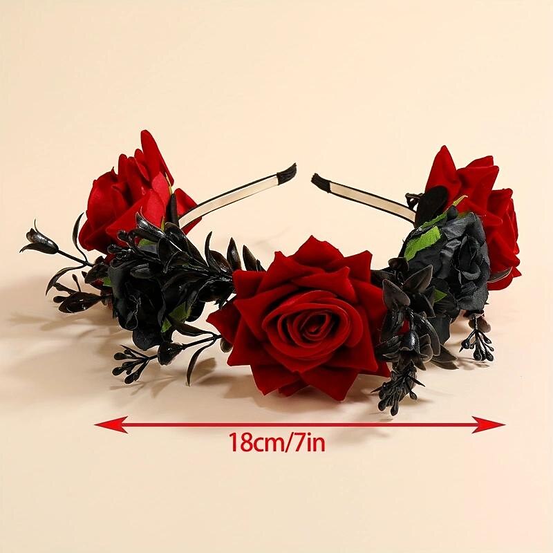 1pc Halloween Party Rose Headband Ghost Cosplay Hair Band Head Hoop For Women4