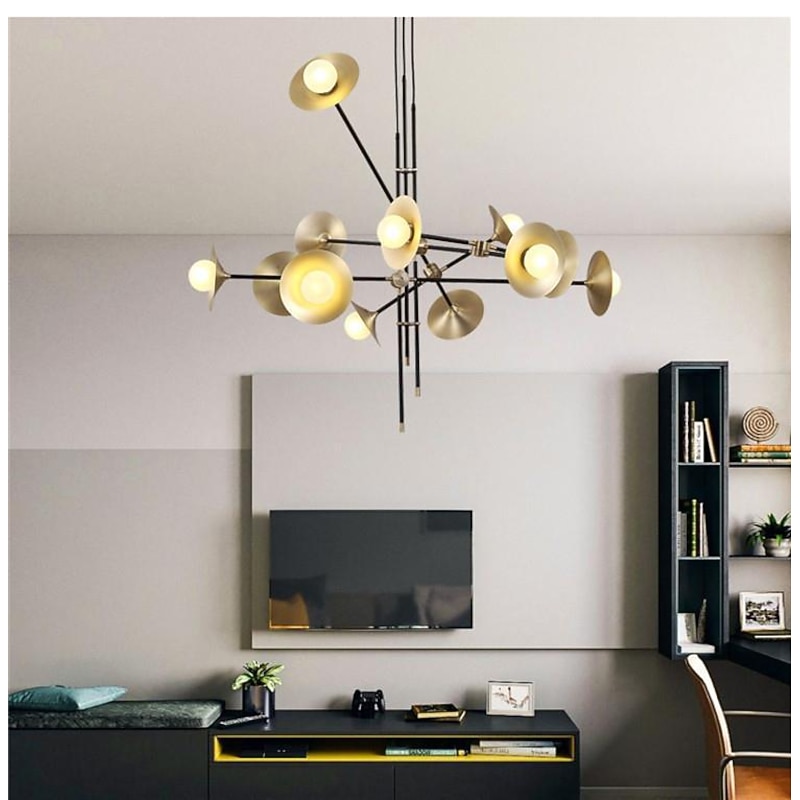 Modern Chandeliers 3/6/9/12-Light Brass Pendant Lighting Ceiling Light Fixture Fixtures for Dining Room, Kitchen, Living Room, Bedroom 110-240V