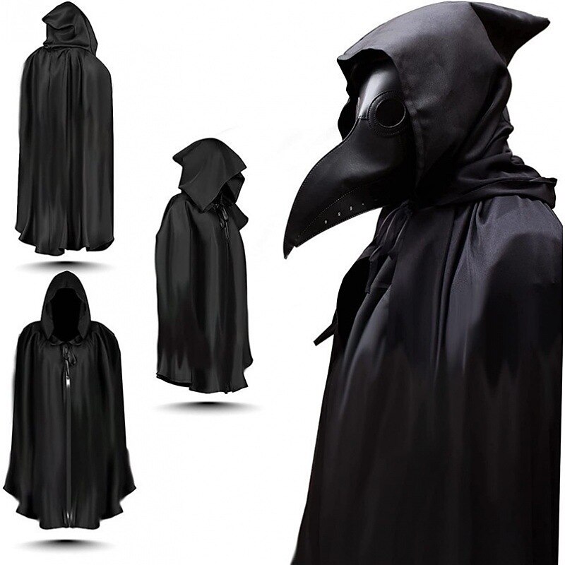 Retro Vintage Punk & Gothic Medieval Hooded Cloak Shawls Plague Doctor Viking Ranger Fancy Dress Men's Women's Masquerade Party / Evening Adults' Cloak3