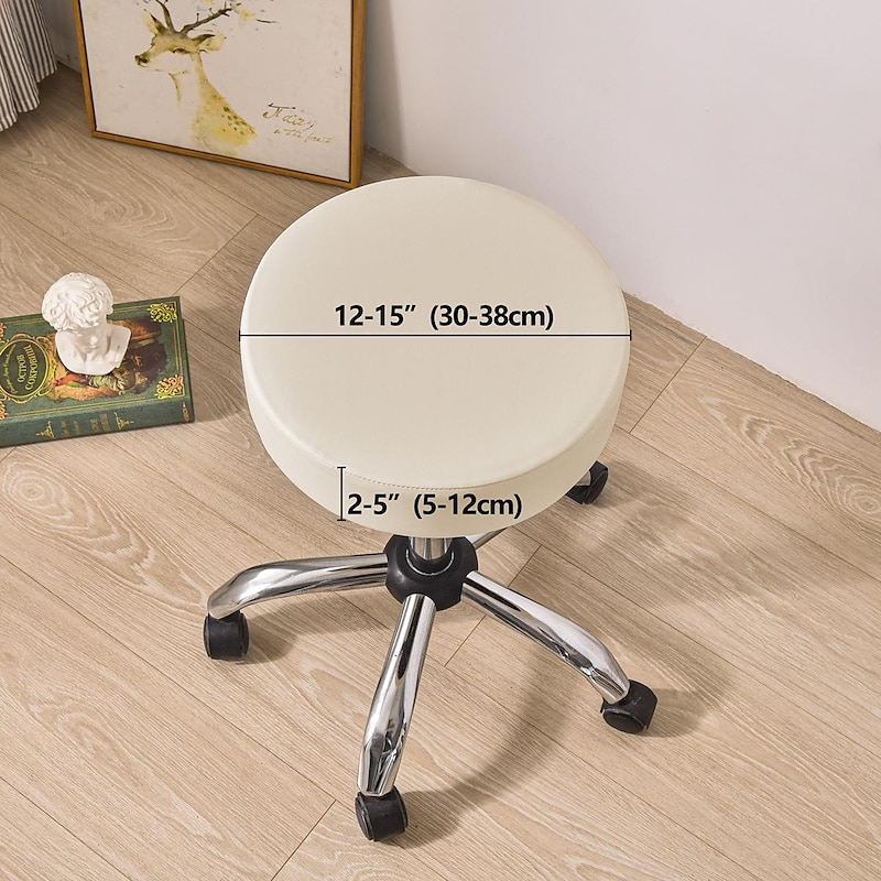 100% Waterproof Round Bar Stool Covers Stretch Dining Chair Seat Slipcover Cushion Slipcover Elastic Soft and Washable for Wedding Party Wedding3