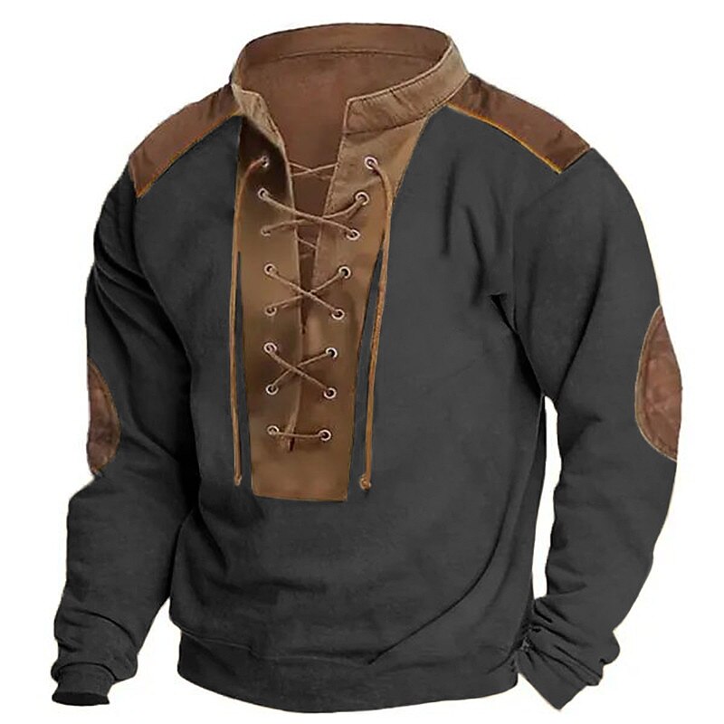 Men's Sweatshirt Tactical Black Army Green Brown Standing Collar Color Block Drawstring Sports & Outdoor Daily Holiday Polyester Streetwear Basic Casual Spring &  Fall Clothing Apparel Hoodies3