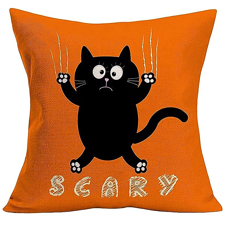 Halloween Double Side Pillow Cover 1PC Soft Decorative Square Cushion Case Pillowcase for Bedroom Livingroom Sofa Couch Chair Pumpkin Ghost Trick or Treat Halloween Decorations3