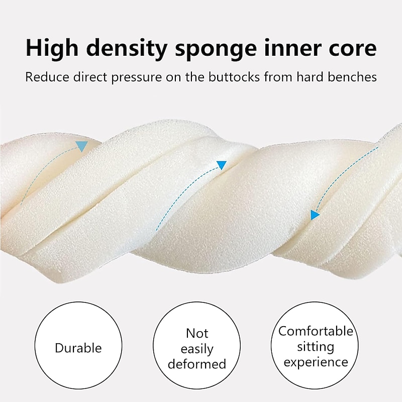 Dining Chair Cover Seat Pad Non Slip Memory Foam Chair Pad with Ties U-Shaped Seat Cover Cotton Blend4