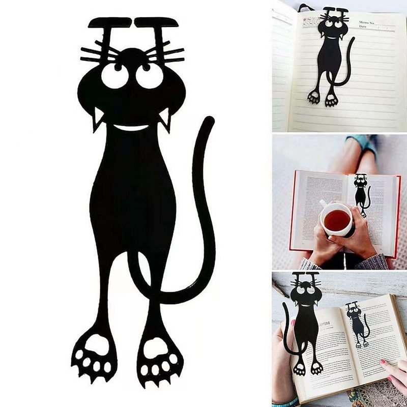 Cat Cute Bookmarks Reading Gifts, Cartoon Creative Bookmark Reusable Personalised Bookmark Multi-Functional Hollow Kitten Bookmarks, Easy to Carry for Home Office School Cat Lovers2