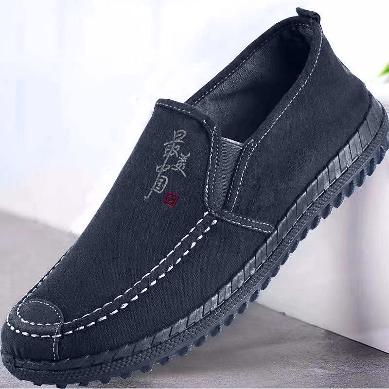 Men's Loafers & Slip-Ons Casual Shoes Slip-on Sneakers Comfort Shoes Casual Daily Canvas Breathable Comfortable Slip Resistant Loafer Black Blue Spring Fall2