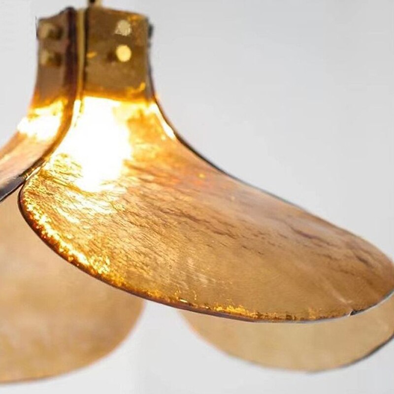 LED Pendant lamp Glass Flower Design Amber lampshade E12/E14 Interior Hanging lamp Loft Height Adjustable Ceiling Pendant lamp Bedroom Bar Cafe Office Table Hanging Lamps 110-240V3