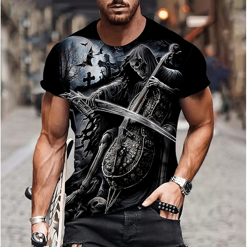 Men's Graphic Skulls T Shirt Tee Short Sleeve T shirt 3D Print Crew Neck Shirt Vintage Fashion Designer Outdoor Casual Daily 1 2 3 Spring & Summer Clothing Apparel S M L XL 2XL 3XL 4XL2