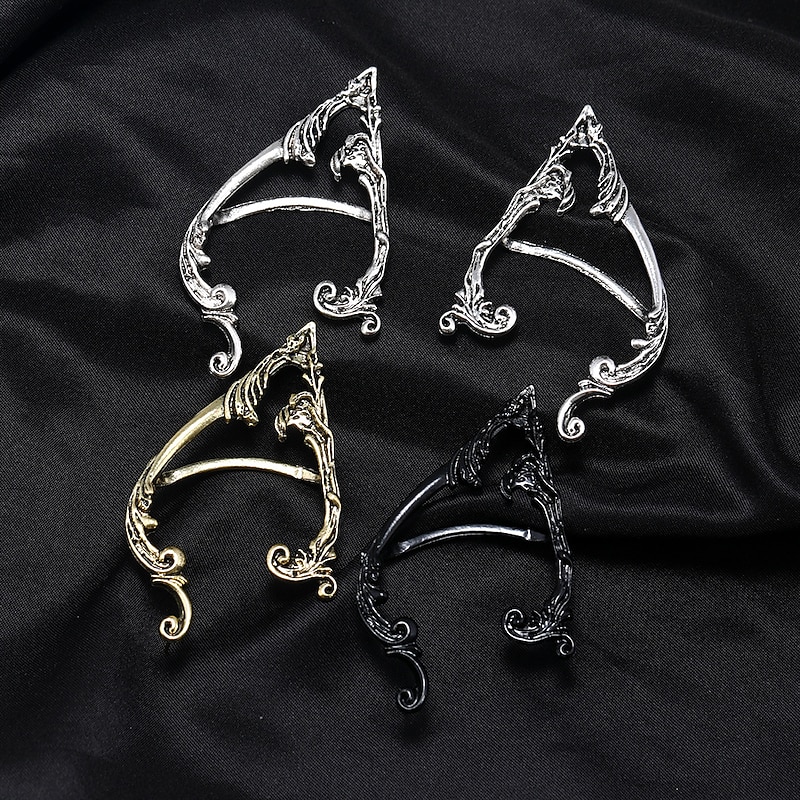 Elf Halloween Ear Cuffs Punk Gothic Adults' Women's Halloween Carnival Mardi Gras Easy Halloween Costumes Dress Up2