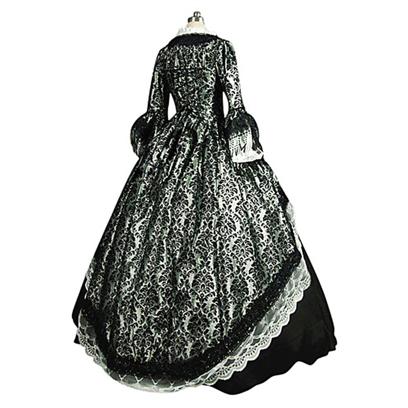 Rococo Victorian Cocktail Dress Floor Length Dress Party Costume Masquerade Flare Cuff Sleeve Plus Size Ball Gown Fancy Dress Women's Royal Carnival Masquerade Party Prom Carnival of Venice Adults'2