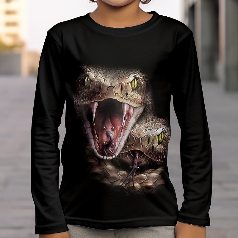 Boys' 3D Animal T shirt Tee Long Sleeve 3D Print Fall Winter Sports Fashion Streetwear Kids 3-12 Years Outdoor Casual Daily Regular Fit2