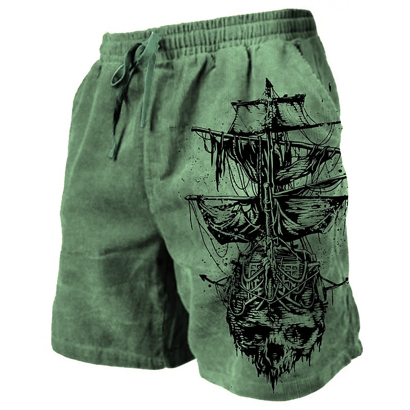 Men's Graphic Prints Sailboat Sweat Shorts Beach Shorts Terry Shorts Mid Waist Casual Athleisure Daily Holiday Streetwear Drawstring Elastic Waist 3D Print Designer Clothing Apparel2