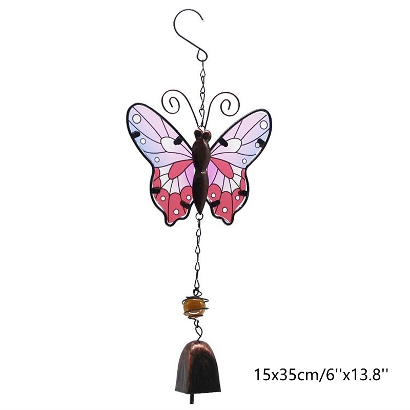 1pc Butterfly Wind Chimes Indoor Outdoor Metal Glass Music Wind Chimes, Mobile Romantic Chimes For Garden, Patio, Yard, Backyard Or Festival Decor/Best Mothers And Women Gifts4