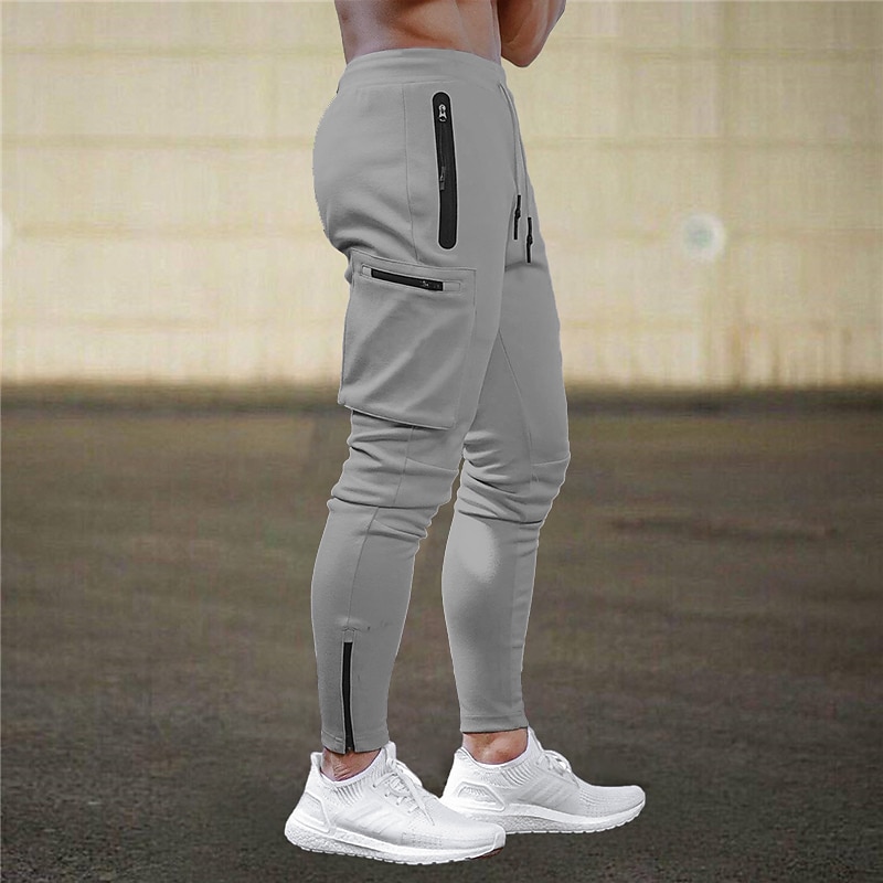 Men's Sweatpants Joggers Trousers Zipper Drawstring Elastic Waist Color Block Comfort Breathable Casual Daily Holiday Sports Fashion Black Army Green3