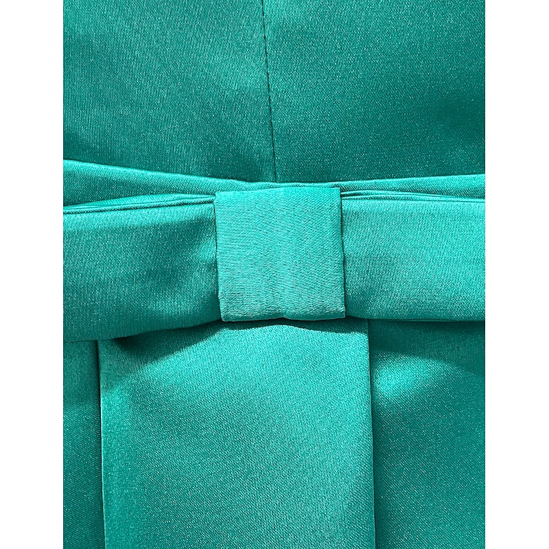 A-Line Cocktail Dresses Elegant Dress Formal Wedding Guest Tea Length 3/4 Length Sleeve V Neck Satin with Pleats Dresses4