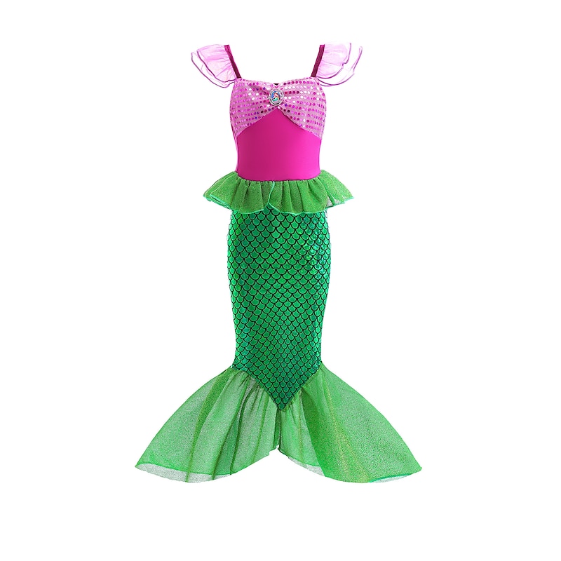 The Little Mermaid Little Mermaid Mermaid Tail Aqua Princess Dress Theme Party Costume Cosplay Movie Cosplay for Girls' Kid's Carnival Masquerade4