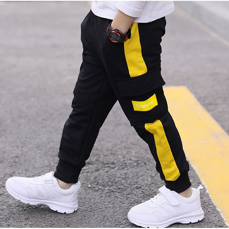 Boys 3D Striped Pants Fall Winter Active Kids 3-12 Years Casual Daily