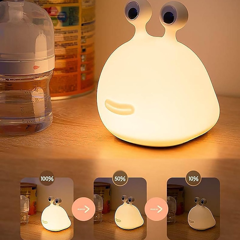 Slug Night Light Nursery Squishy Lamp Silicone Night Light for Breastfeeding Cute Animal Bedside Lamp for Baby Kids Teens Soft Nightlight with Touch Sensor for Bedroom4
