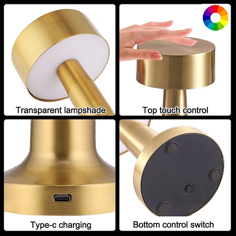 USB 16 Color USB Charging Touch Metal Desk Lamp Modern Minimalist Style Bar Bedroom Living Room Decoration Desk Lamp4