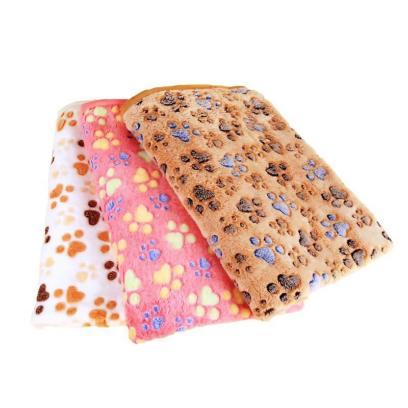 Popular Pet Blanket All-season Cat And Dog Blanket Thickened Flannel Paw Print Blanket PetSupplies