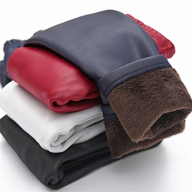 Kids Girls' Leggings Solid Color Active Outdoor 7-13 Years Fall Black Red Navy Blue2