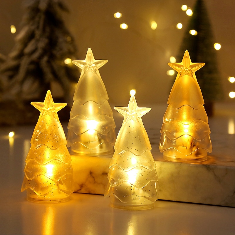LED Electronic Candle Light Christmas Christmas Tree Decoration KTV Party Atmosphere Crystal Night Light Desktop Decoration