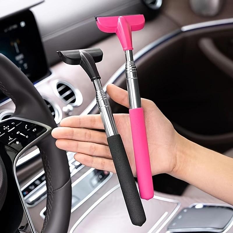 Car Rearview Mirror Wiper, Wing Mirror Cleaner Retractable Car Side Mirror Wiper Car Mirror Cleaner with Telescopic Long Rod, Squeegee Cleaner for Mirror Glass Rainwater Mist4