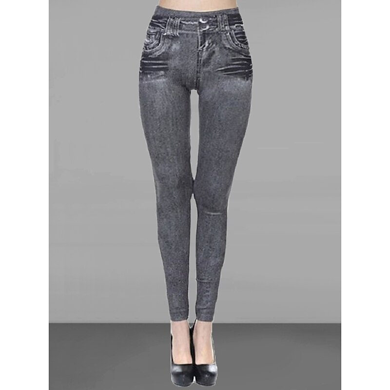 Women's Slim Pants Trousers Pocket High Cut High Waist Full Length Black Summer2