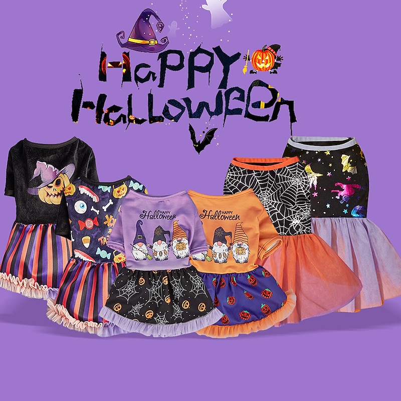 Dog Cat Dress Party Funny Winter Waterproof Breathable Soft Washable Comfortable Outdoor Halloween Casual Daily Dog Clothing for Bichon Frise Pomeranian Baby Pet Papillon Small