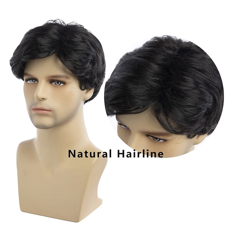 Mens Wigs Short Light Brown Wig Synthetic Heat Resistant Natural Carnival Cosplay Hair Wig for Male3