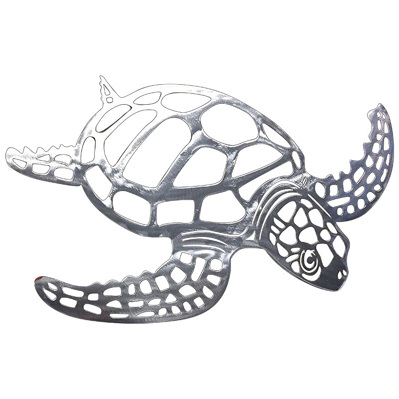 Metal Sea Turtle Ornament Beach Theme Decor Wall Art Decorations Wall Hanging Beach Sculpture Metal Farmhouse Turtle Wall Art for Home Garden3