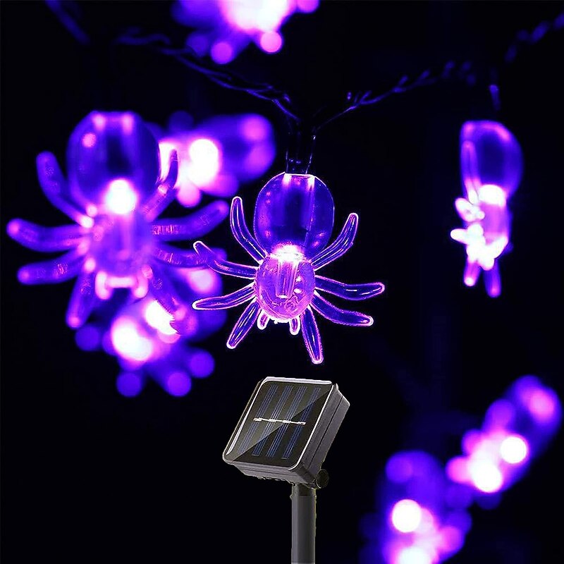 Halloween Solar String Lights Outdoor Waterproof Bat Ghost Spider Skull Hand Light 6.5m 30LEDs 8 Modes Halloween Patio Yard Garden Balcony Fence Halloween Outdoor Party Indoor Decoration2