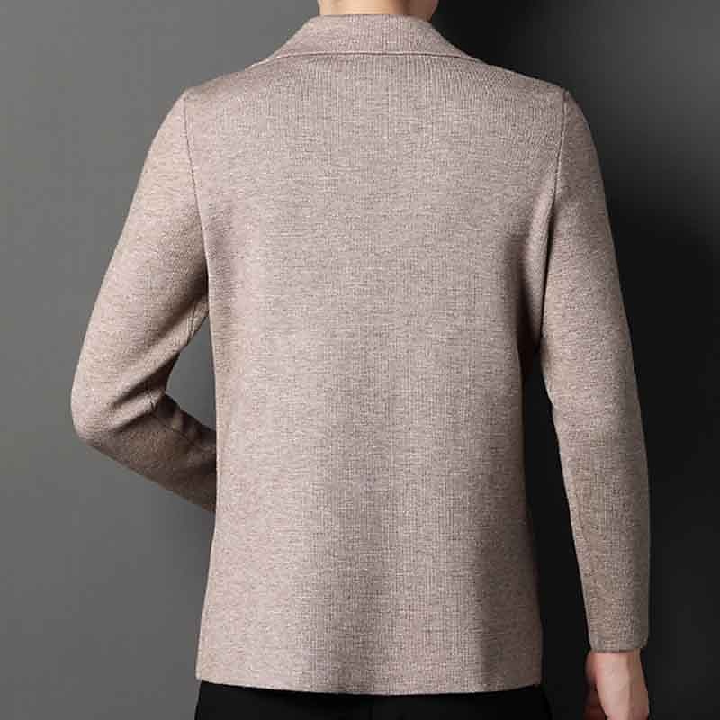 Men's Cardigan Sweater Ribbed Knit Regular Knitted Plain Lapel Warm Ups Modern Contemporary Daily Wear Going out Clothing Apparel Fall Winter Black Camel S M L3