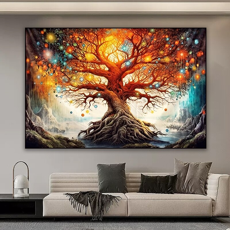 Tree Of Life Wall Art Canvas Tree Prints and Posters Pictures Decorative Fabric Painting For Living Room Pictures No Frame2