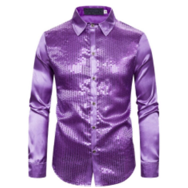 Retro Vintage 1970s Disco Blouse / Shirt Cosplay Color Block Fancy Dress Men's Carnival Costume Halloween Carnival Masquerade Performance Party Stage Adults' Shirt Summer Spring3