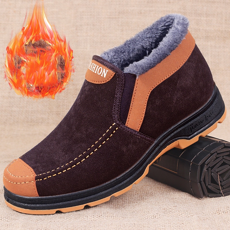 Men's Winter Suede Snow Boots with Plush Lining - Waterproof Non-Slip Warm Ankle Boots for Outdoor Hiking and Cold Weather3