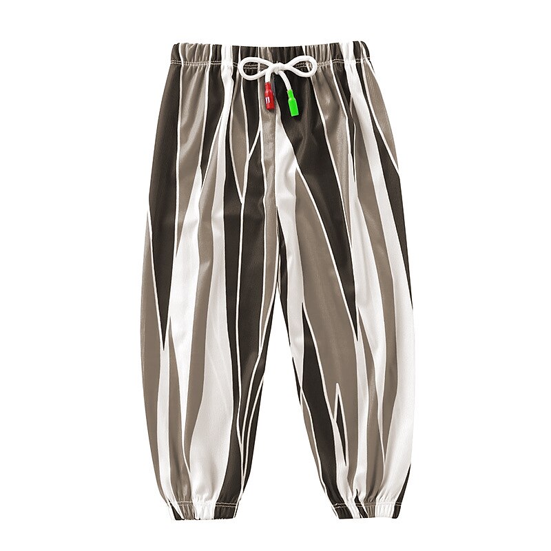 Kids Girls' Trousers Stripe Sports Outdoor 7-13 Years Summer Pink Gray4