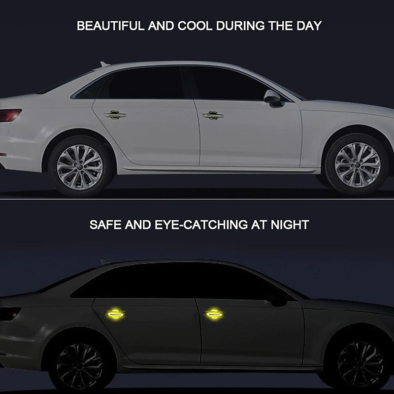 StarFire 4pcs/8pcs Universal Door Handle Sticker 3D Carbon Fiber Car Door Handle Paint Scratch Protector Sticker Stonego Auto Door Handle Scratch Cover3