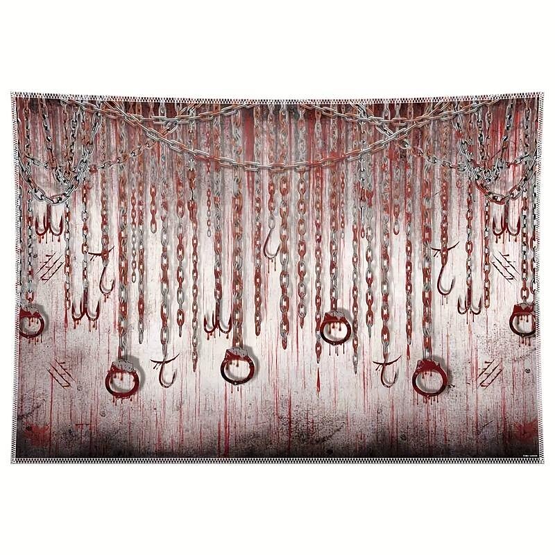 Halloween Chain Bloody Hanging Tapestry Wall Art Large Tapestry Mural Decor Photograph Backdrop Blanket Curtain Home Bedroom Living Room Decoration Halloween Decorations3