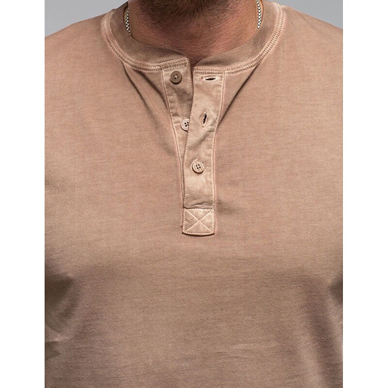 Men's Button T Shirt Henley Shirt Tee Top Short Sleeves Henley Summer Plain Fashion Designer Basic Vacation Street Going out Black White Navy Blue Top Tee for Men4